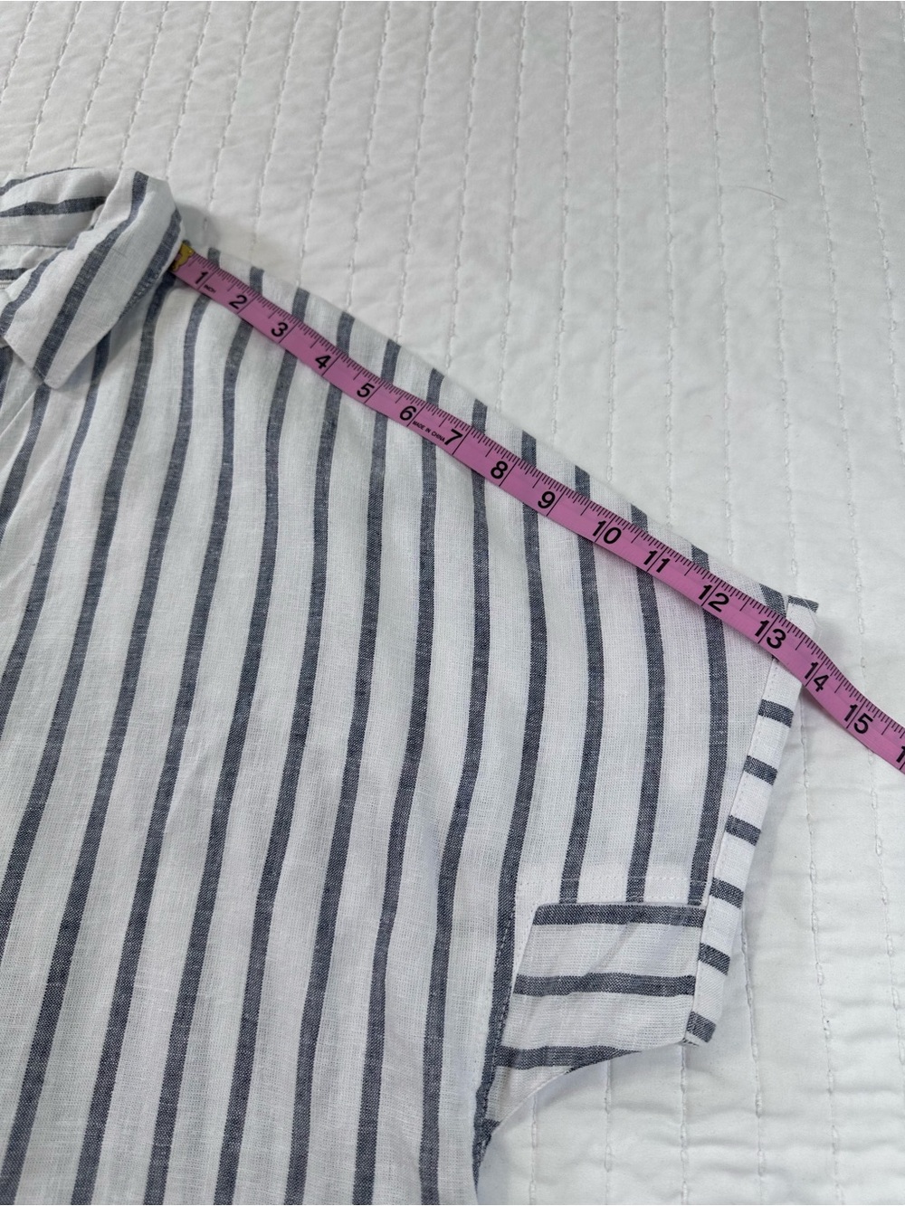Lucky Brand White and Gray Striped Button Down Linen Blend Maxi Shirt Dress Sz M - Picture 10 of 13
